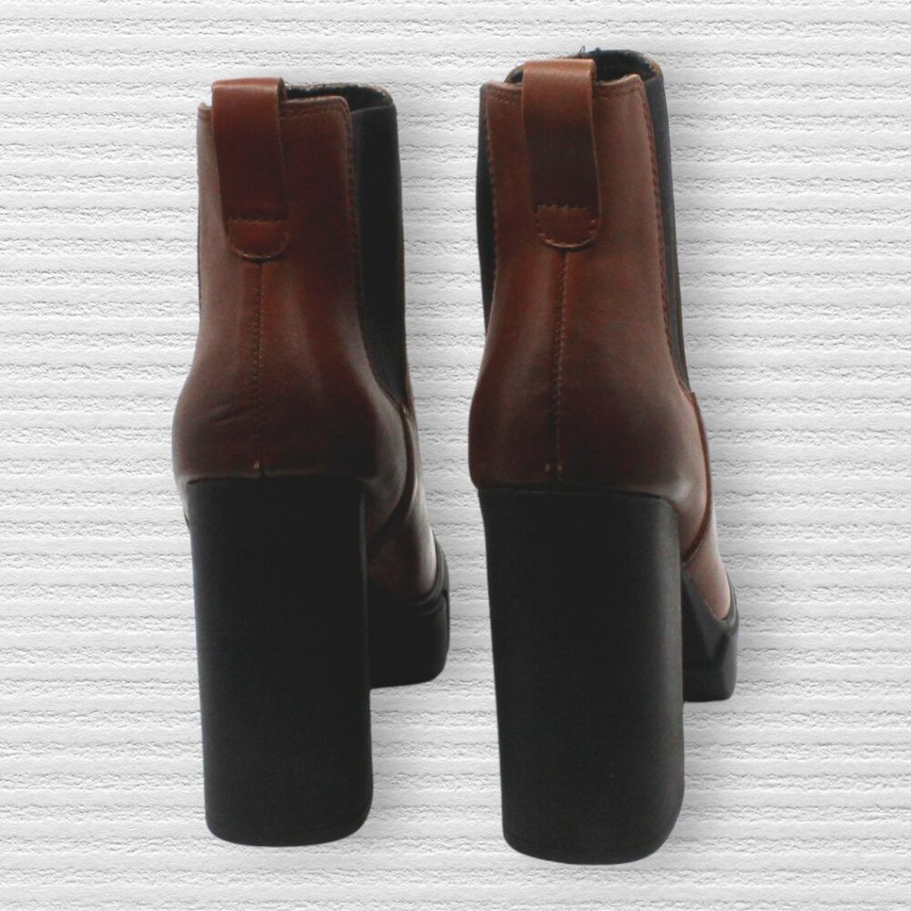 Steve Madden Women's Revised Leather Platform Chelsea Boots - Brown, Size 5 - Picture 8 of 8